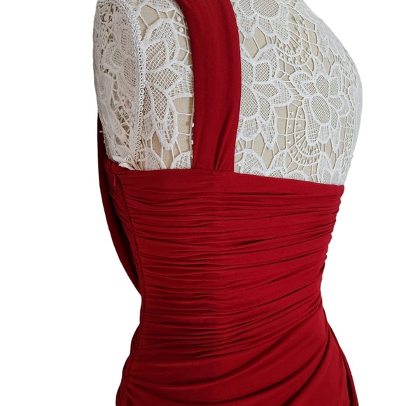 Sherri Hill red one shoulder mini formal dress size 4 - Picture 3 of 8